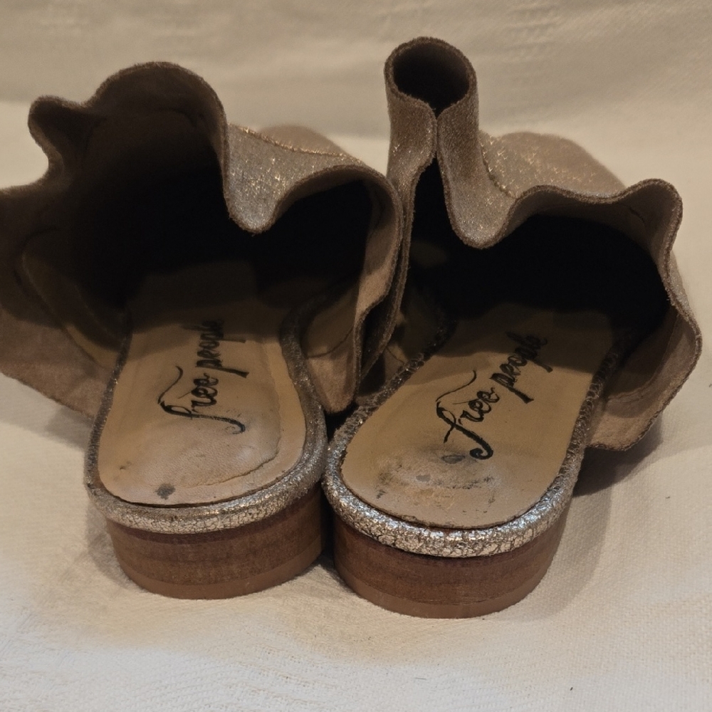 Free People Shimmering Gold Mules - Picture 4 of 5